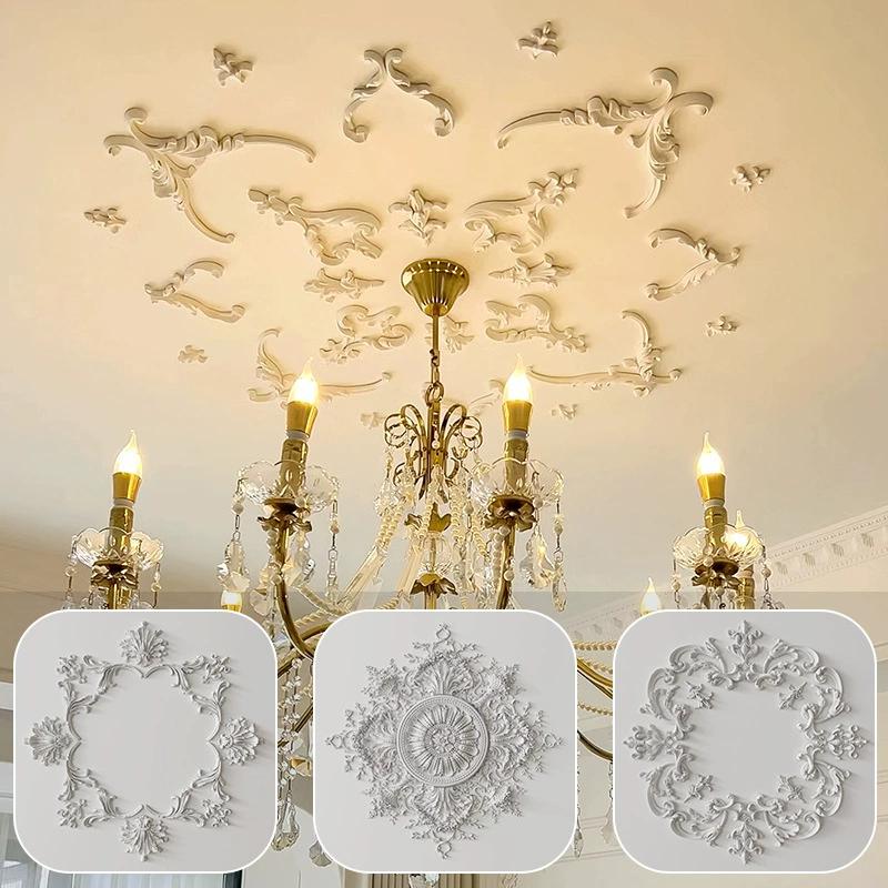 Потолочный светильник в стиле французского пэчворка из ПУ, декоративный резной ажурный комбинированный потолочный светильник, известный в интернете, в европейском стиле, для бассейна.