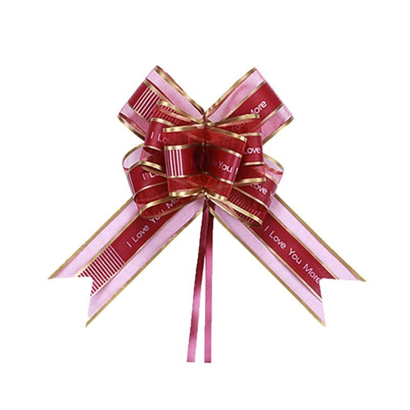Larga boda flor de la boda color rojo vino mate palabra feliz flor de la pulsera escalera mecánica flor atada coche de boda manija de la puerta espejo retrovisor decoración cinta