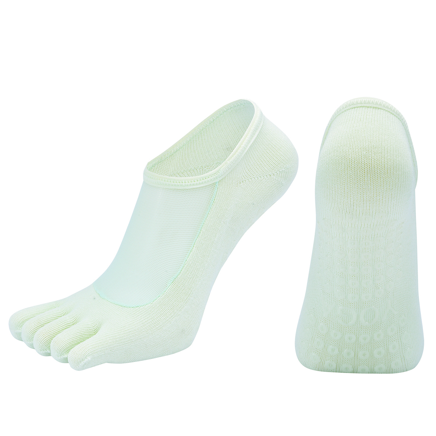 Calcetines de Yoga de Cinco Dedos para Mujer de Algodón, Antideslizante, Absorbente de Sudor, para Yoga