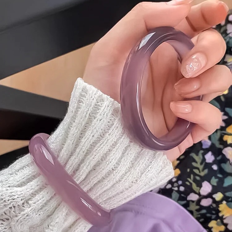 卸売り天然瑪瑙ブレスレット女性モデルバイオレット氷種玉ブレスレット帝王紫高氷透玉髄ブレスレット女性|undefined