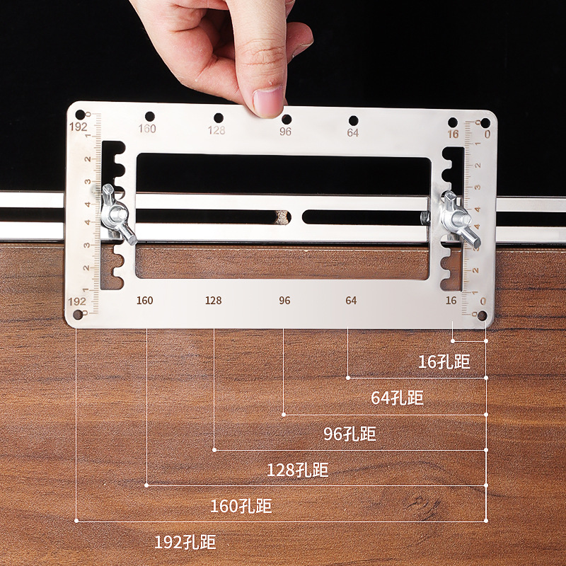 Manija localizador carpintería armario puerta gabinete multi-función herramienta de instalación auxiliar de acero inoxidable mango puncher