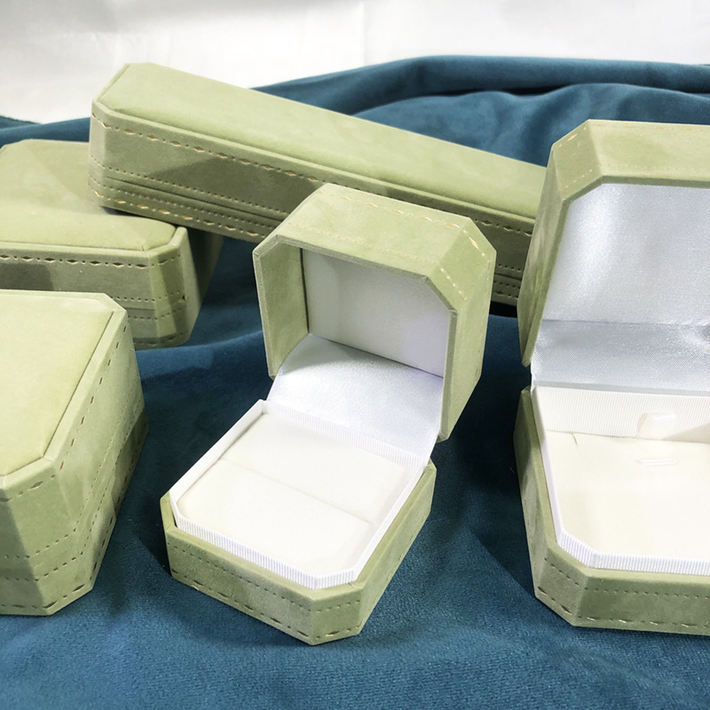 Factory Direct Sales Japanese Octagonal Printed Convex Edge Jewelry Box Seiko Jewelry Box Ring Necklace Pendant Jewelry Box