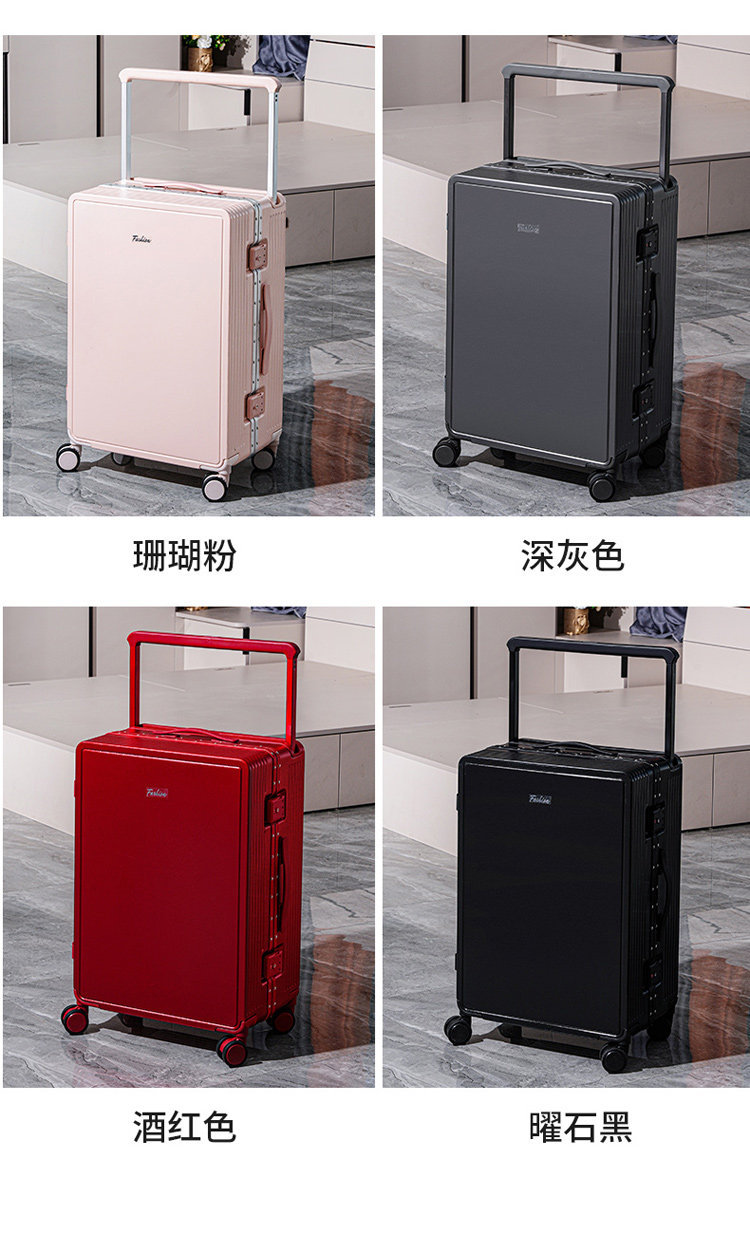 New Travel Luggage Wide Handle Trolley Case Unisex Student 24 Inch Carry-on Password Box Silent Universal Wheel Suitcase Lightweight