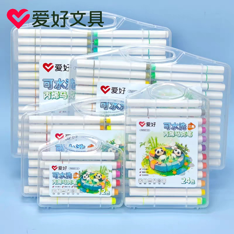 Hobby Pm5621 Water-Based Washable Acrylic Marker Pen Triangular Pole Kidsren's Art Graffiti Colorful Painting Brush