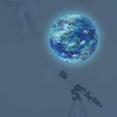 30cm藍色夜光地球發光兒童房裝飾藍光地球外貿跨境自粘熒光牆貼紙