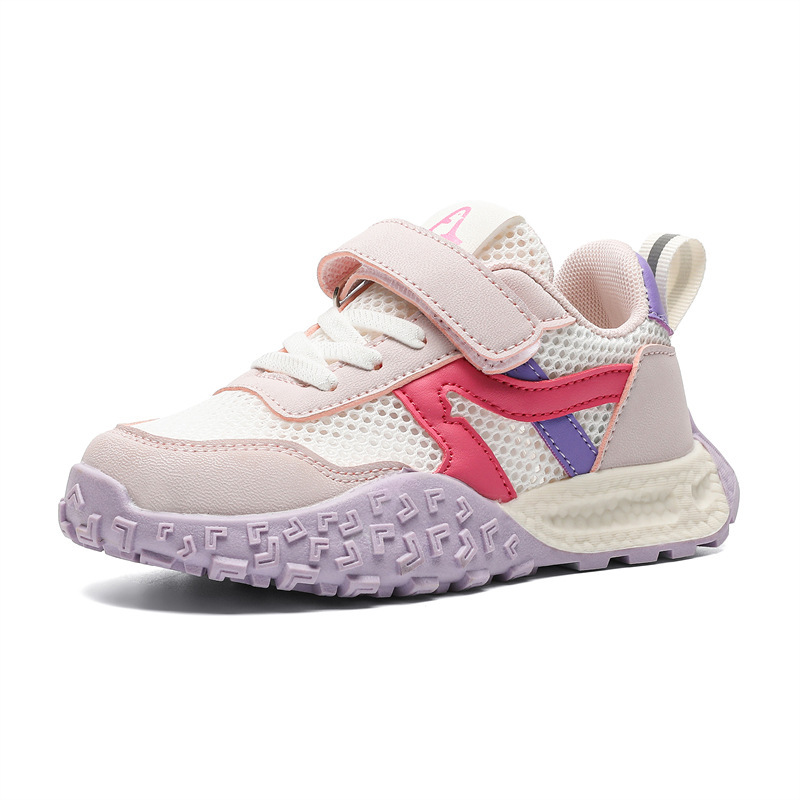 Nye åndbare børnesko med netoverflade, store børneløbesko med enkelt net, Agam net, piger_voghion.com