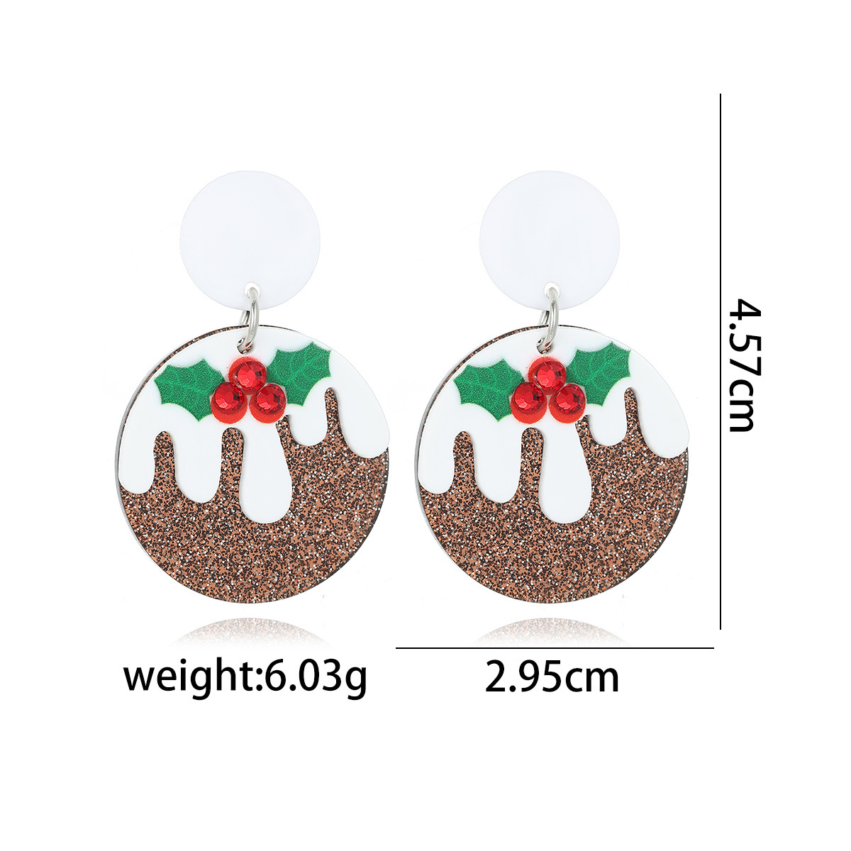 31. snow scene round earrings