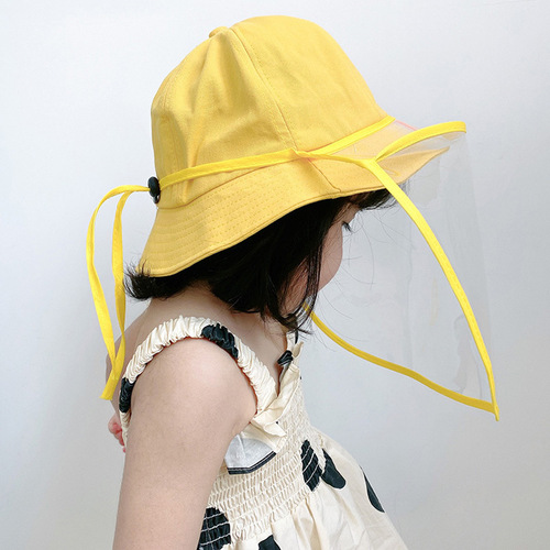Children's anti-droplet mask summer boys and girls baby isolation face covering dust hood removable children's protective hat