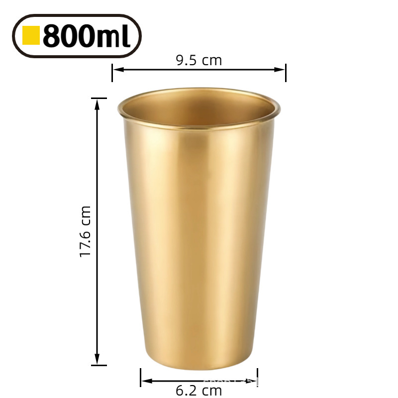 304 ステンレス鋼カップ単層水カップインビールカップ冷たいドリンクカップレストランジュースカップ落下防止カップはロゴでカスタマイズできます|undefined