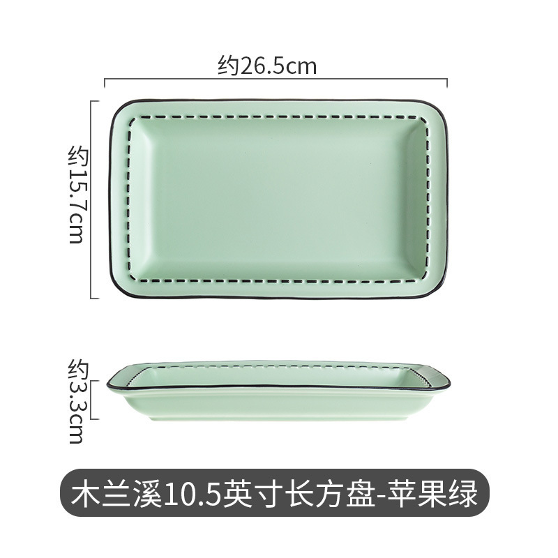 Xiaohong libro camping picnic tazón de cerámica ins estilo lindo chica corazón vajilla de cerámica plato mu Lanxi