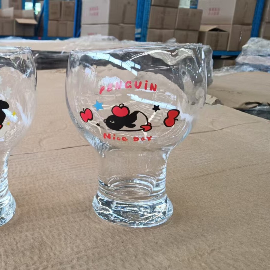 애플 펭귄 생맥주 컵 (투명 배불뚝이)