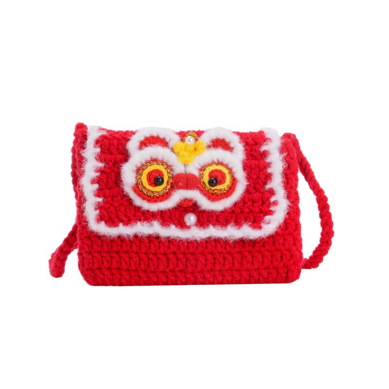 Regalos de Año Nuevo para niños sobre rojo encantador gancho león pequeño bolso de cambio para niños y niñas 2025 nuevo bolso para niños