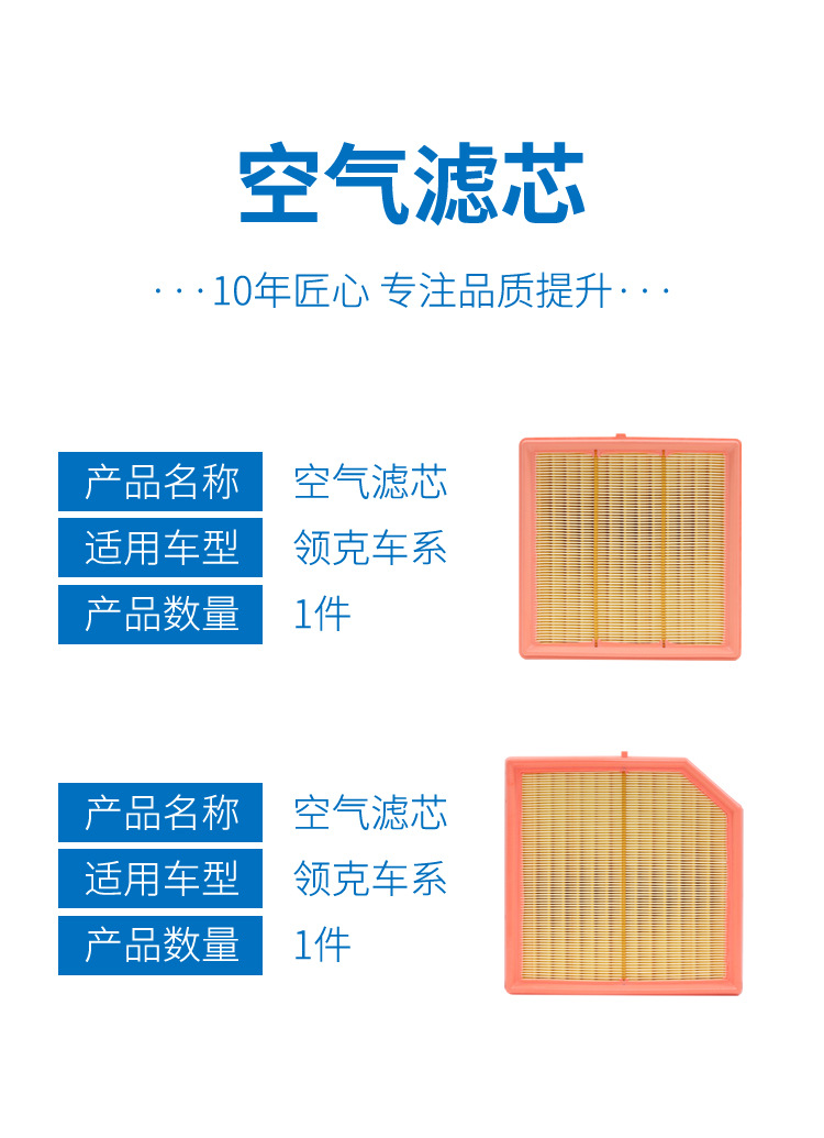 Lynk & Co Air Conditioning Filter Element 01020503+06 Air Filter 1.5T2.0T Accessories Lynk & Co 07 Air Conditioning Filter Element