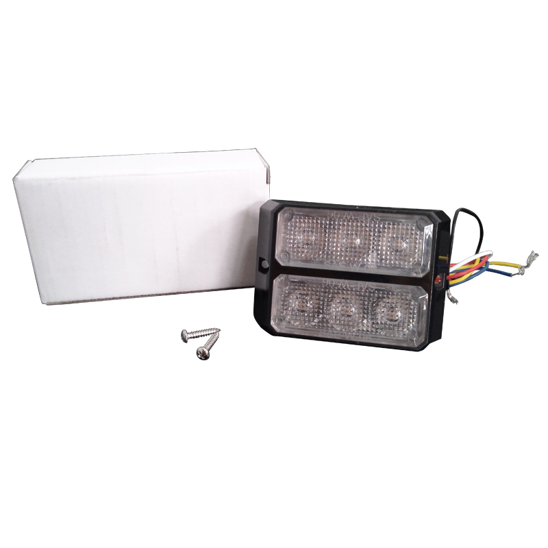 Motorcycle Led Warning Light 6Led Ice Blue Front Headlight Waterproof Strobe Light Vehicle Side-Mounted 18W High-Power Strong Light