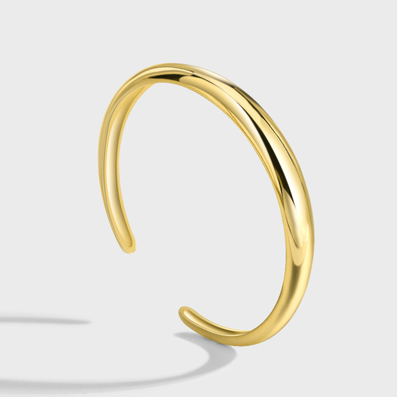 B0043 Gold Gloss Open Bracelet Women's Heavy Metal Bracelet Fashion Ins Style European and American Cross-border Jewelry