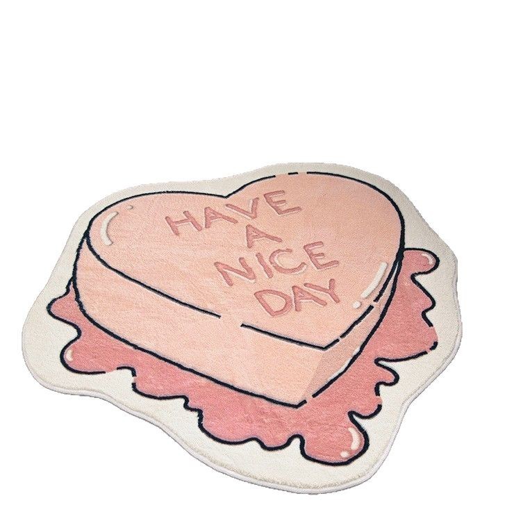 Alfombra de dibujos animados, manta lateral de cama de dormitorio, absorbente de agua, resistente a la suciedad y fácil de cuidar, almohadilla antideslizante de cachemira de imitación, alfombrilla decorativa linda para el hogar