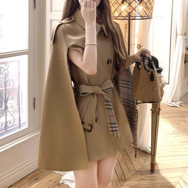 中长款收腰bbr格子风衣女秋季法式复古气质高级感大衣外套