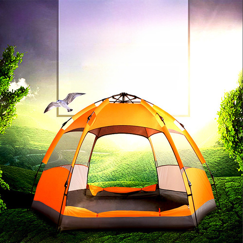 Outdoor supplies Amazon outdoor waterproof hexagonal tent travel camping automatic quick-open tent camping