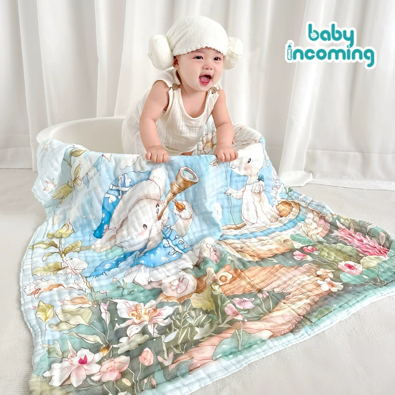 Марлевые банные полотенца из хлопка для новорожденных могут быть вымыты и расчесаны шестью слоями