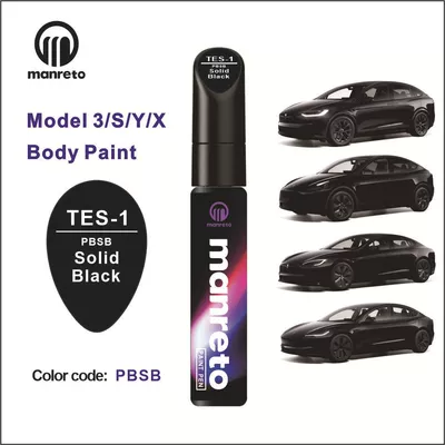 Cross-border Tesla modelY Pearl White Black model3 Star Grey Special Paint Repair Pen Scratch Repair Artifact (Avtomobil boya qələmləri) - tes-1-solid-black