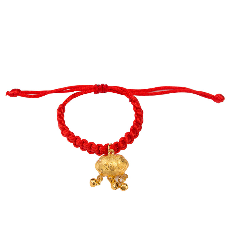 Año nuevo festivo rojo cuerda collar perro larga vida cerradura de seguridad Lucky Bell decoración gato collar mascota colgante