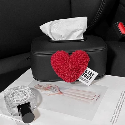 Creative Heart-Shaped Car Armrest: Car tissue box/set