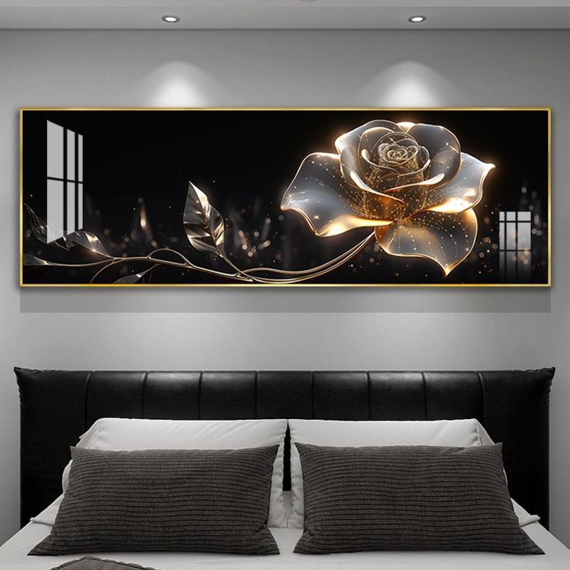 Decoración moderna de la cabecera del dormitorio minimalista rosa de alto nivel de la sala de estar sofá pintura de fondo de pared pintura horizontal abstracta image 8