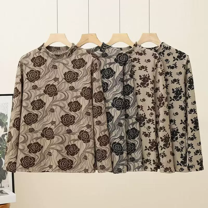 Осенний и зимний новый элегантный французский цветочный узор футболка новый 3D тонкая тонкая элегантная рубашка пуловер оптом