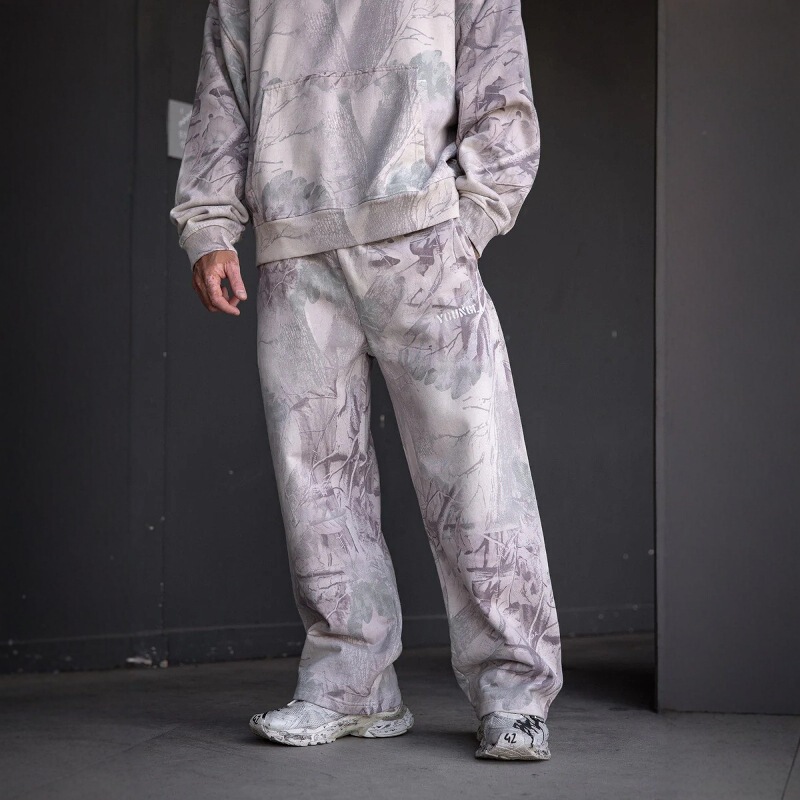 American Trendy Brand Youngla Camouflage Dead Tree Sports Straight Pants Digital Printing Fitness Loose Wide Leg Pants for Men American Trendy Brand Youngla Camouflage Dead Tree Sports Straight Pants Digital Printing Fitness Loose Wide Leg Pants for Men