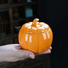 クリエイティブハロウィンカボチャセラミックミニ茶瓶密封された保管フレグランスパウダー薬用パウダーキャンドルカップアロマセラピー容器