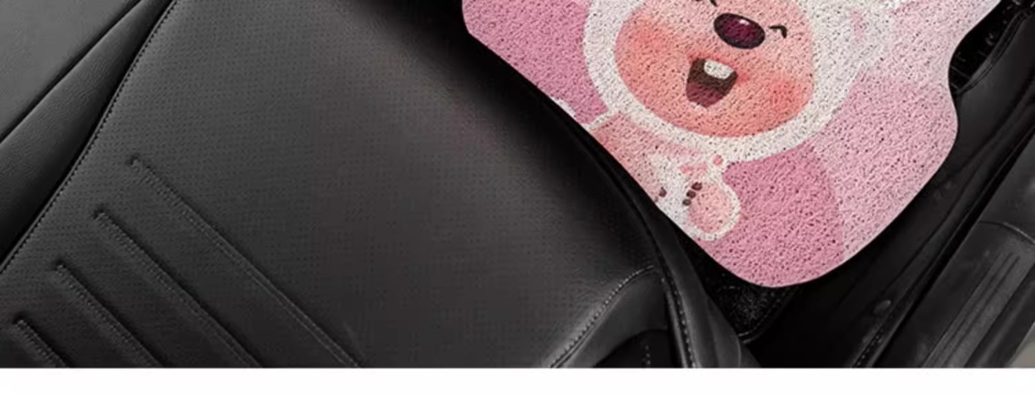Cartoon cute animation car mat non-slip silk ring girl car anti-dirty foot mat universal monolithic car wear-resistant floor mat