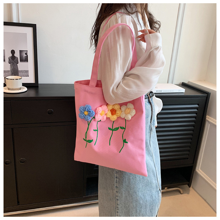 Women's Streetwear Flower Canvas Shopping Bags display picture 2