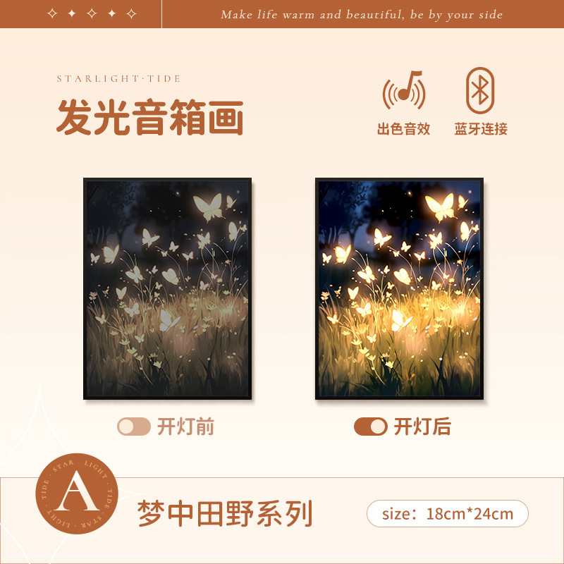 梵芸照明音響画総集家庭装飾品プレゼントデスクトップ装飾品bluetoothリチウム電池音響画|undefined