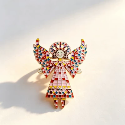 New enamel oil-painted angel girl wings Yaxa sancaqları - xz375-pink-67531cm