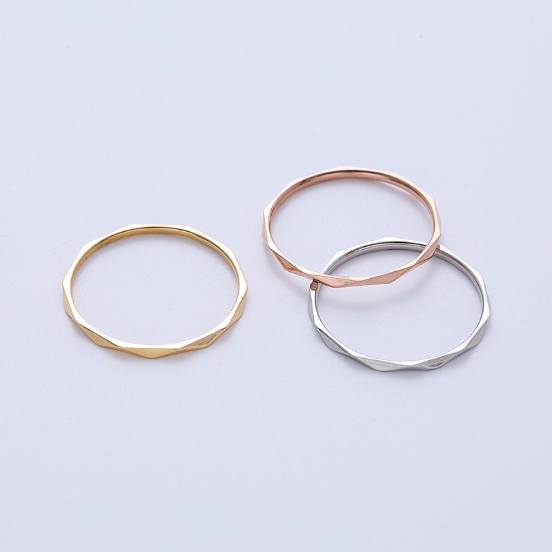 Solid Color Pattern Wholesale Jewelry Simple Style Solid Color 304 Stainless Steel No Inlaid 18K Gold Plated Rose Gold Plated Plating Stainless Steel Rings