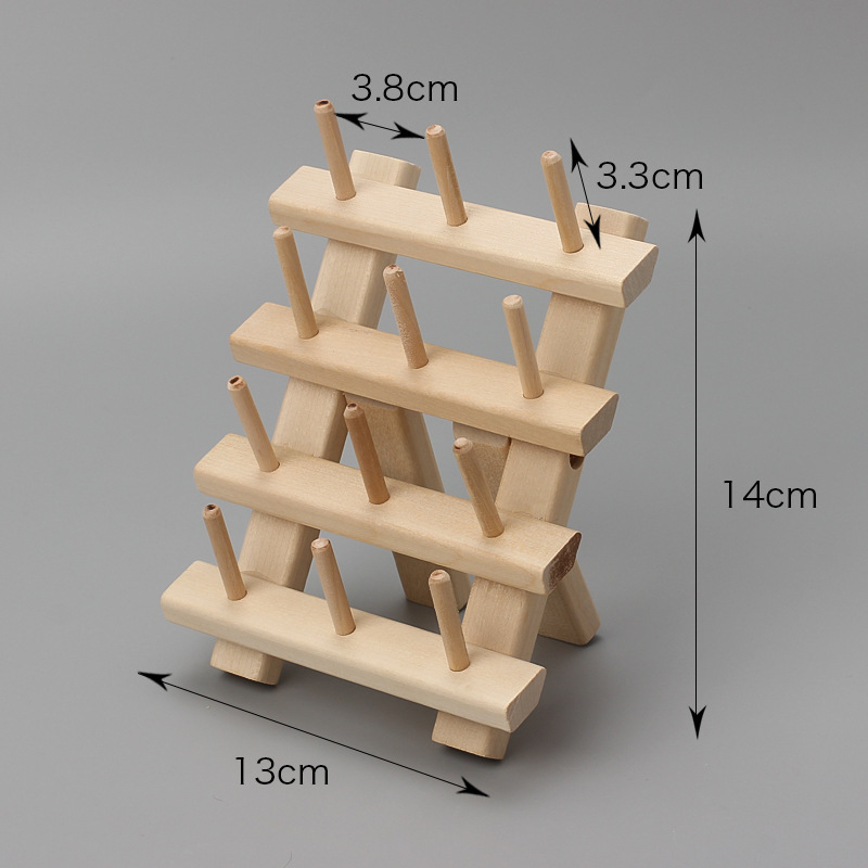 12-axis wooden foldable thread rack sewing storage tool cross-stitch thread rack hand sewing DIY storage rack