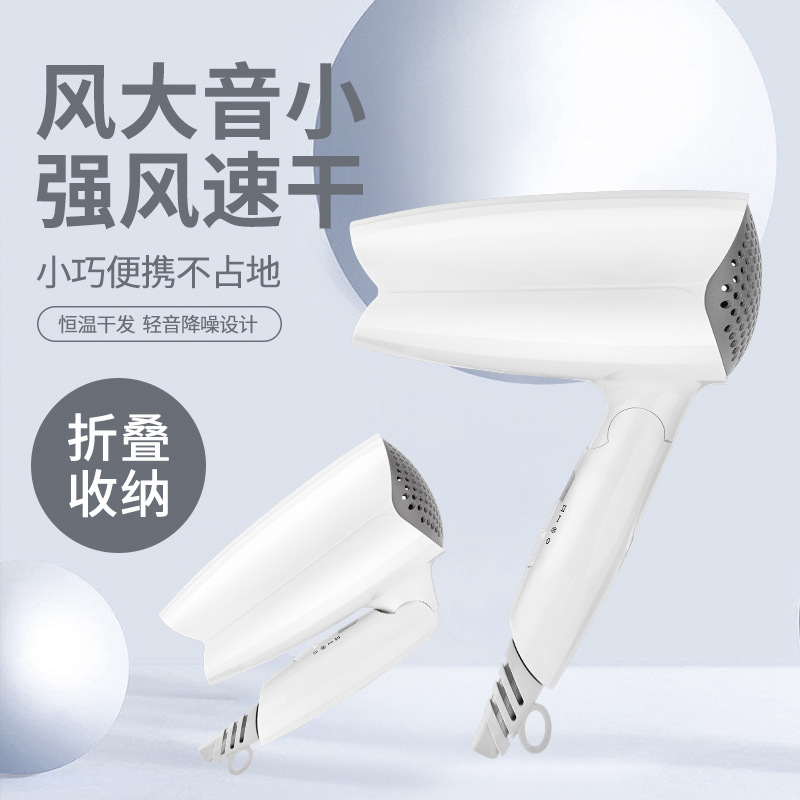 Manufacturer Wholesale Hair Dryer Blue Light Hair Care Constant Temperature Folding Hair Dryer Student Home Hair Dryer Cross-Border Gift