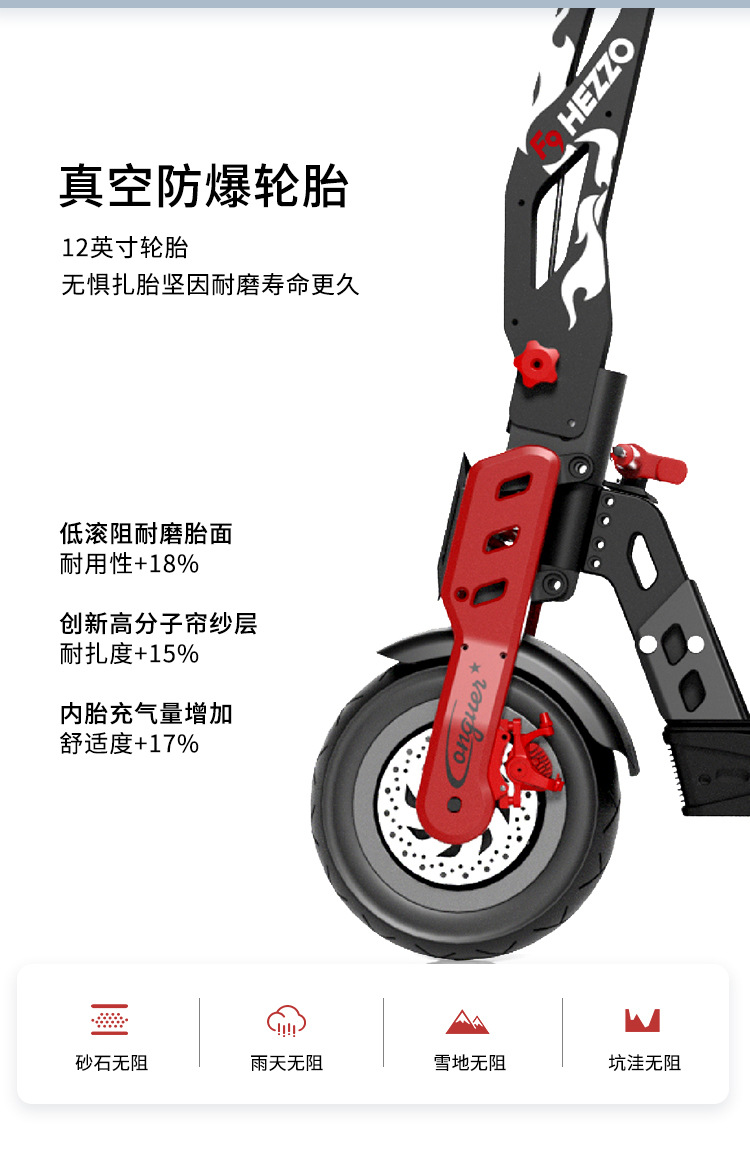 Electric Scooter Nfc Tire 12inch High Endurance High Power F9 Scooter Foldable Mobility Scooter Off-Road