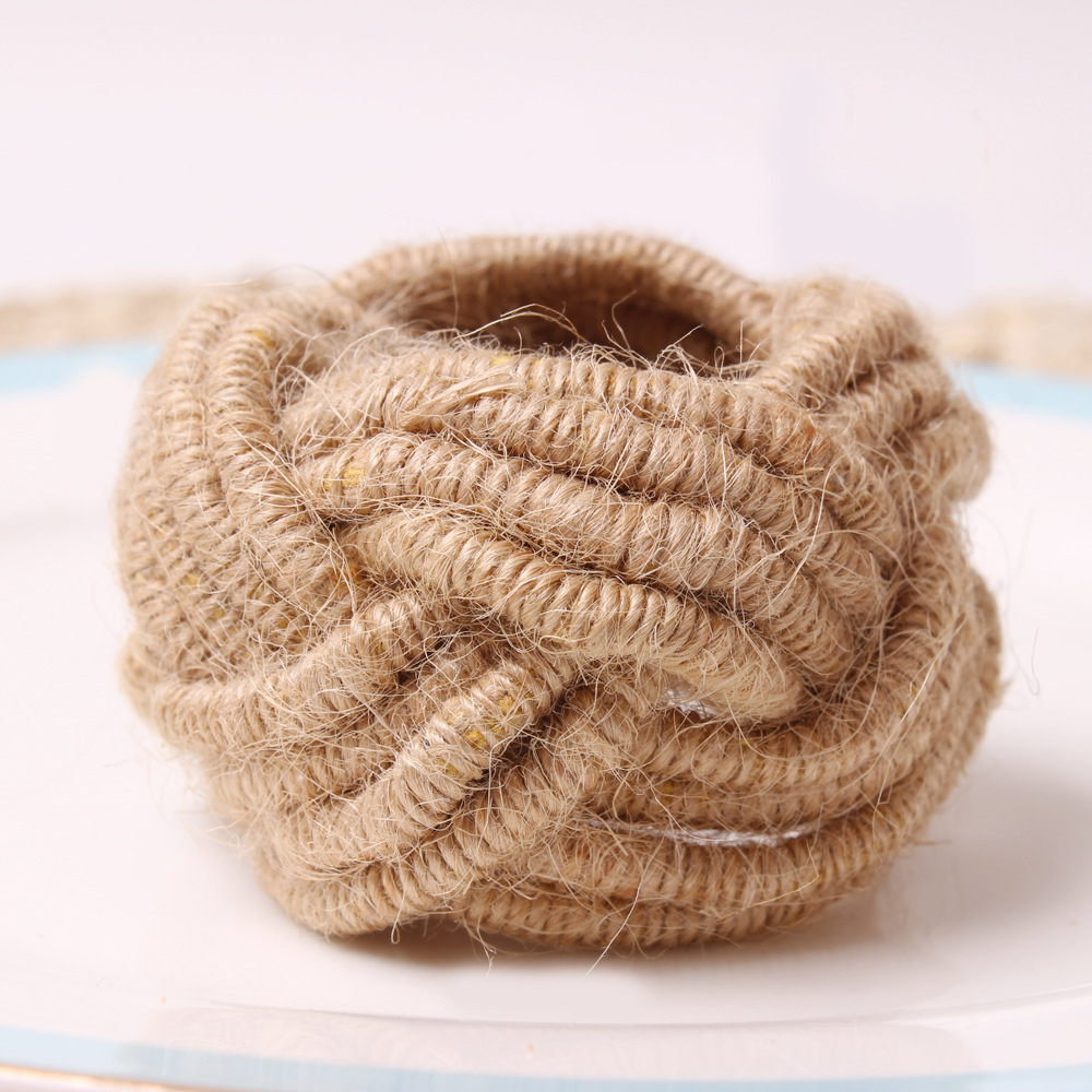 25g Weight Napkin ring Kitchen and drinking utensils 1 Set of 6 Quantity Indoor, Daily Occasion Hemp Rope Material Solid Color Pattern Casual Style Casual Solid Color Hemp Rope Napkin Ring 1 Set Of 6 7