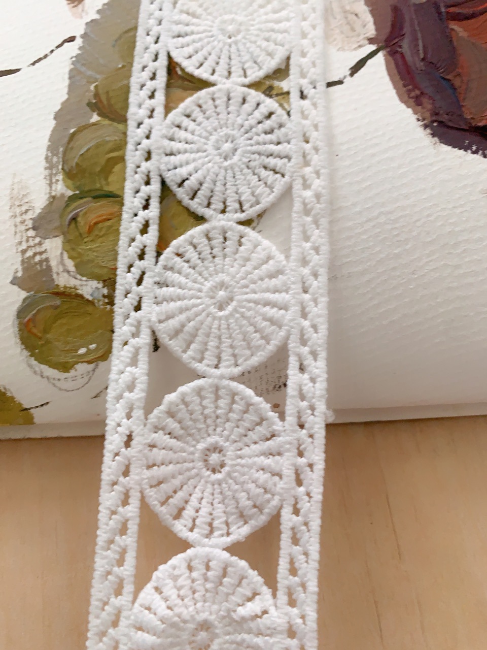 厂家直销4.5cm牛奶丝车轮型针织刺绣花边连条女装童装 服装辅料绣