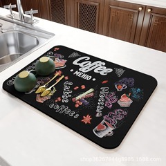 Amazonと同じコーヒーマシンマットバーカウンター吸水性滑り止めマットキッチン珪藻泥排水マット食器乾燥マット