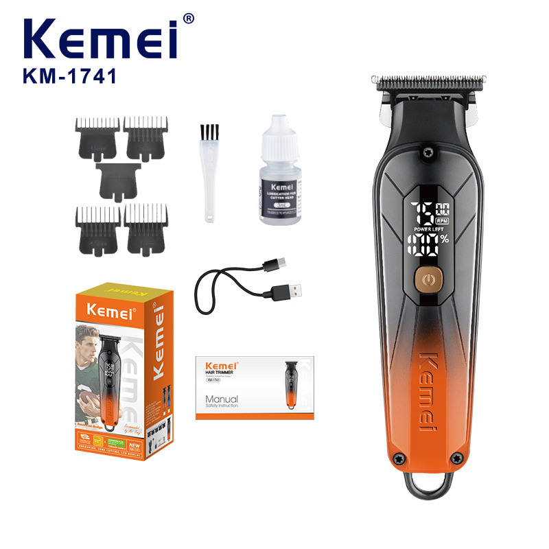 Cortapelos eléctricos profesionales transfronterizos Kemei, pantalla digital LED inteligente, cortapelos domésticos, cabezales eléctricos de larga duración, cortapelos eléctricos