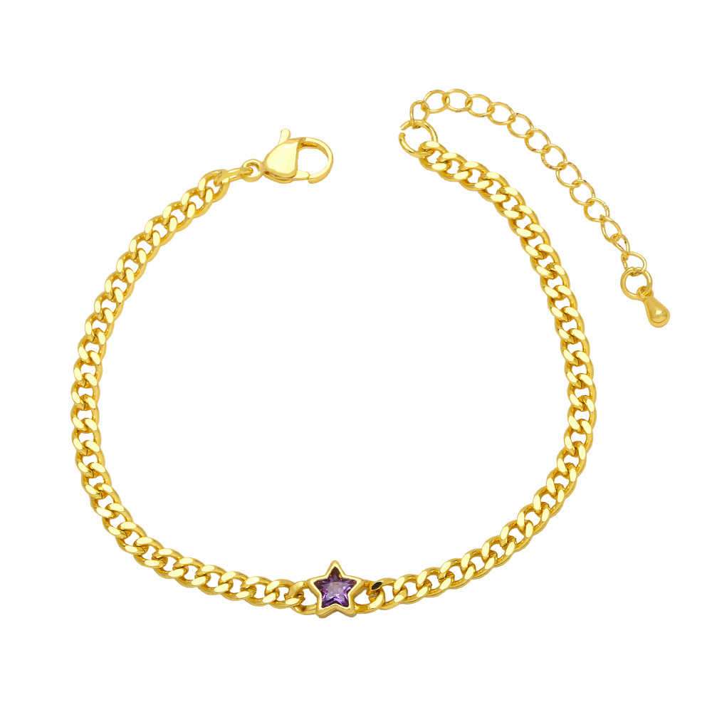 Fashion Star Copper Plating Inlay Zircon Bracelets 1 Piece