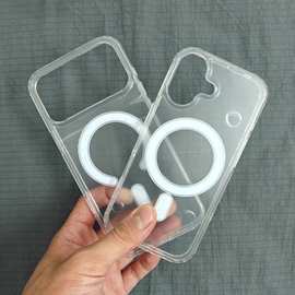 Magsafe透明磁吸手机壳适用苹果 17 四角加厚防摔保护套 太空壳