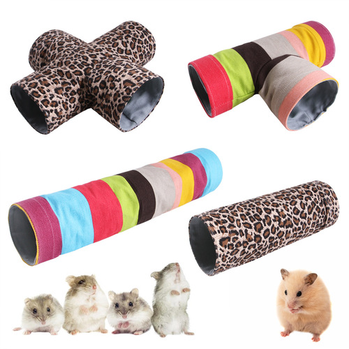 Amazon Manufacturer Small Pet Tunnel Hamster Nest Squirrel Drill Hole Fun Rainbow Leopard Tunnel