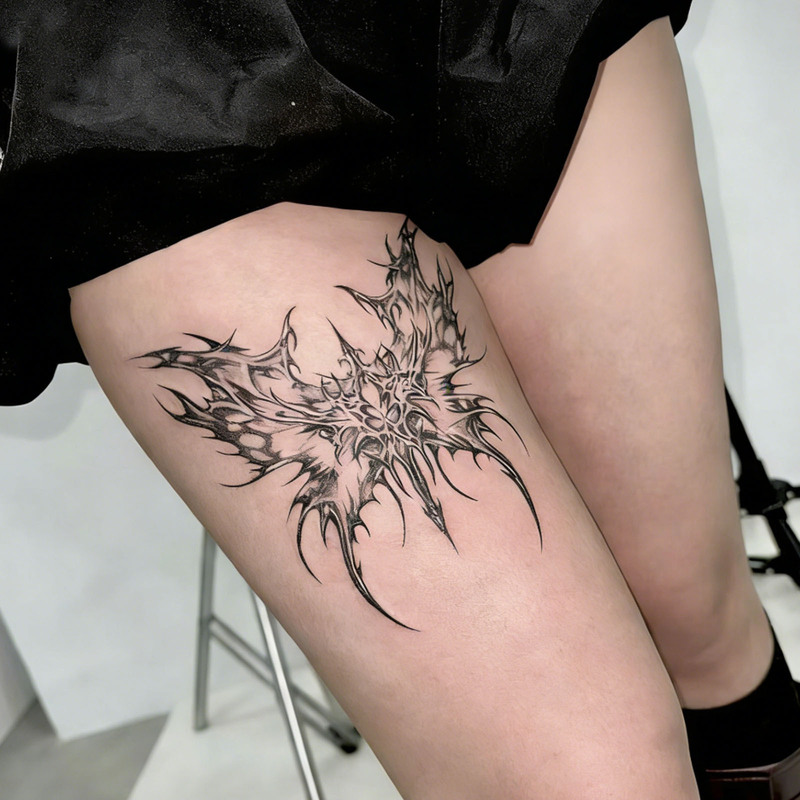 Dark Tribe Butterfly Tattoo Sticker, Waterproof and Long-Lasting, Women's Thigh High-End Realistic Fake Tattoo Dark Tribe Butterfly Tattoo Sticker, Waterproof and Long-Lasting, Women's Thigh High-End Realistic Fake Tattoo