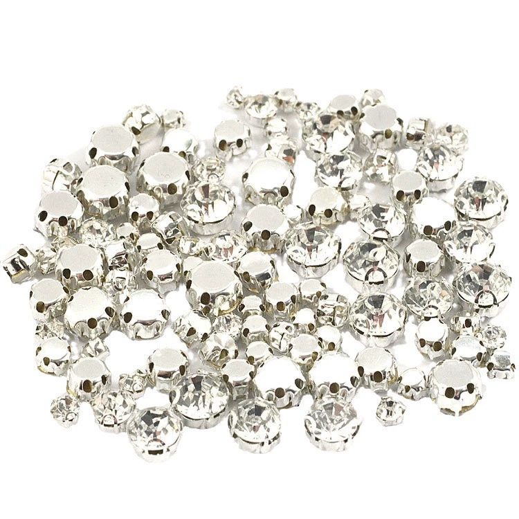 Плечевой зажим-цилиндр с стразами ручной работы, стеклянный кристалл с основанием из стали, 3–10 мм, золото или серебро