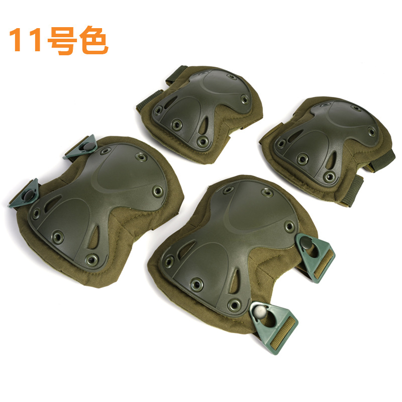 Tactical rodilla protector de codo cuatro piezas rodilla entrenamiento arrastrar equipo de combate humano real CS ciclismo protector de muñeca deportivo