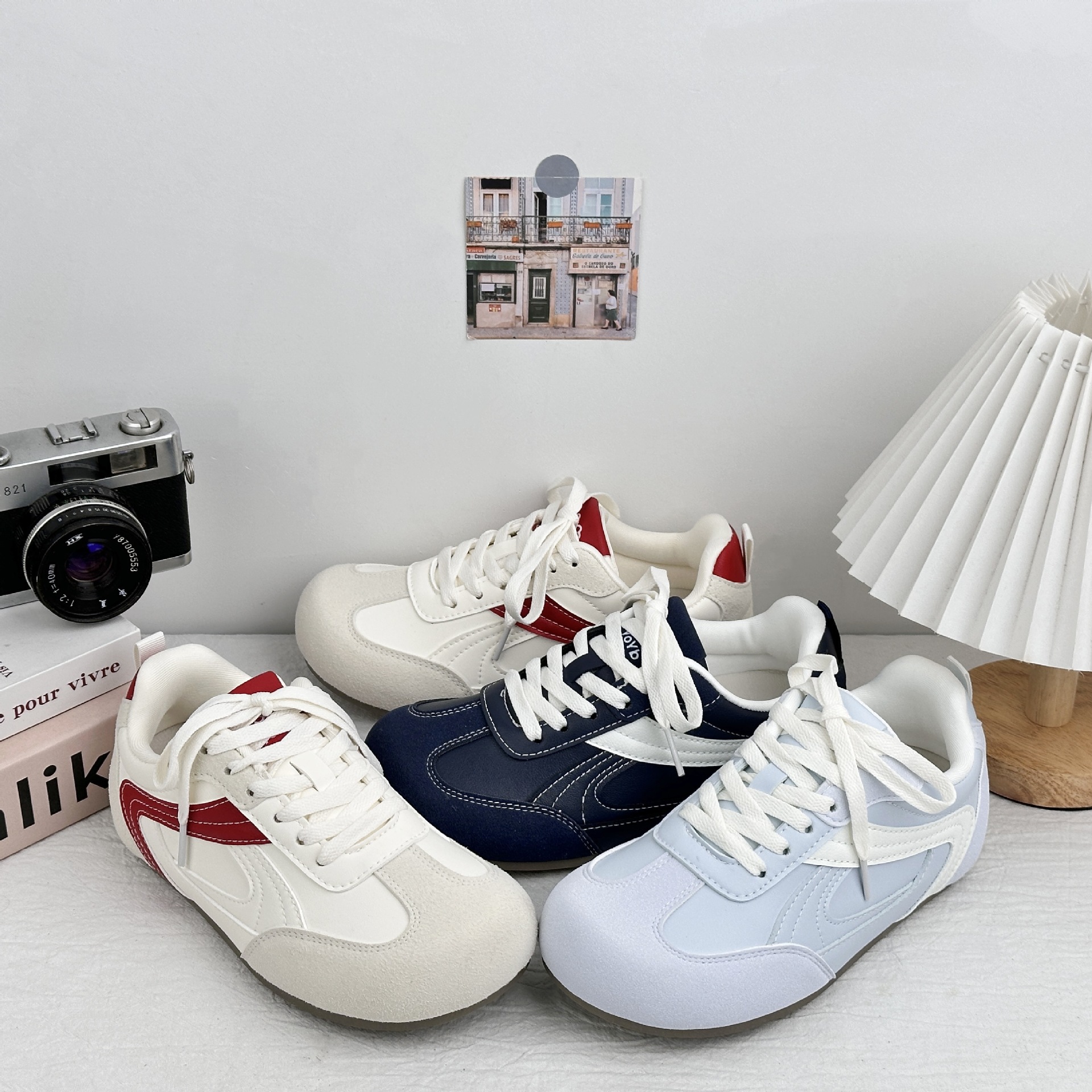 YUANBO moda versátil ballet zapatos de entrenamiento para mujeres 2025 nuevo retro color combinado zapatos casuales ligeros de suela delgada