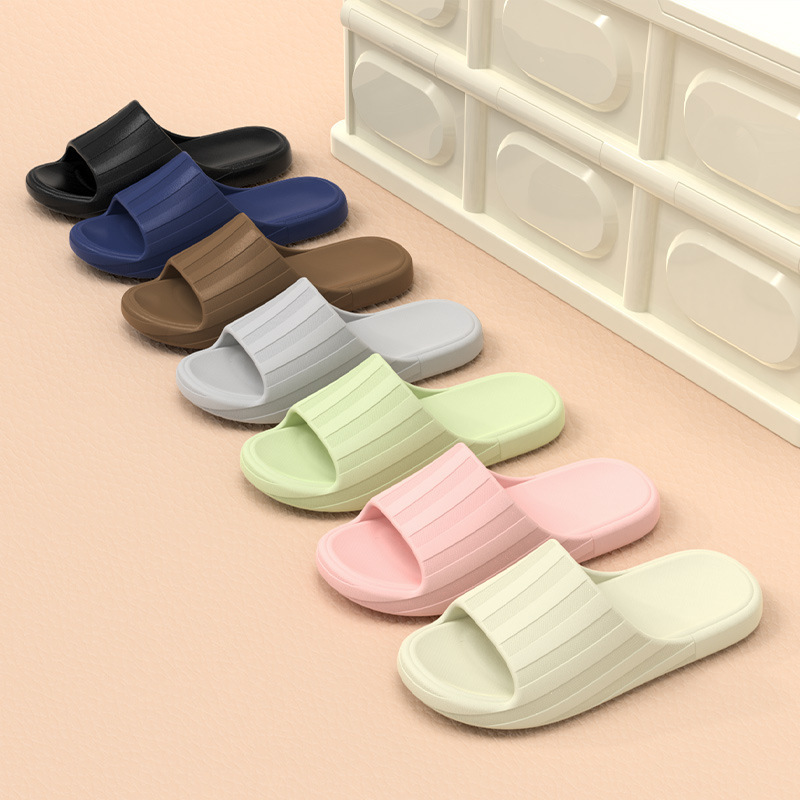 Striped Sandals for Women, Summer Home Indoor Bathroom Shower Eva Thick-Soled Hotel Slippers Wholesale Men's Non-Slip